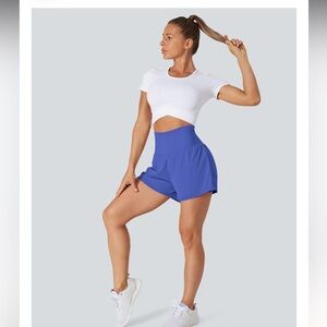 HALARA Women's High Waist Blue Shorts